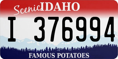 ID license plate I376994
