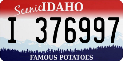 ID license plate I376997