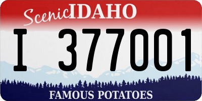 ID license plate I377001
