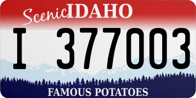ID license plate I377003