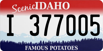 ID license plate I377005