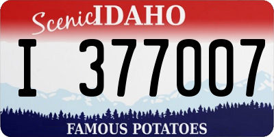 ID license plate I377007