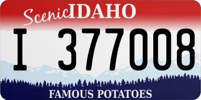 ID license plate I377008