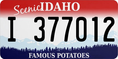 ID license plate I377012