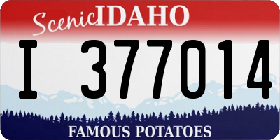 ID license plate I377014
