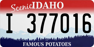 ID license plate I377016