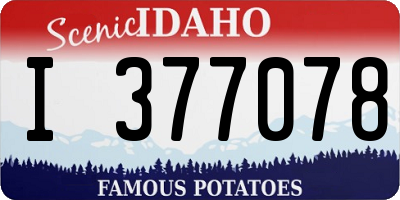 ID license plate I377078