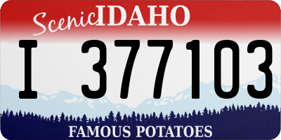 ID license plate I377103