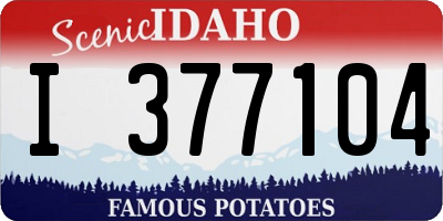 ID license plate I377104
