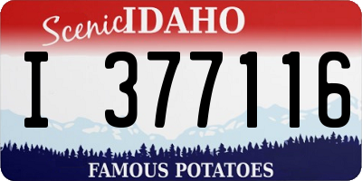 ID license plate I377116