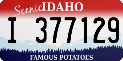 ID license plate I377129