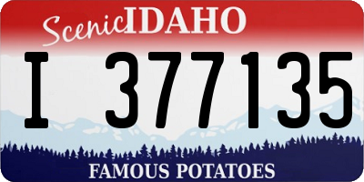 ID license plate I377135