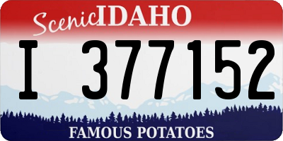ID license plate I377152