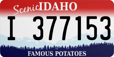 ID license plate I377153