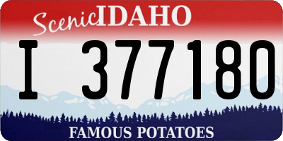 ID license plate I377180