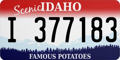 ID license plate I377183