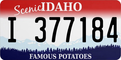 ID license plate I377184