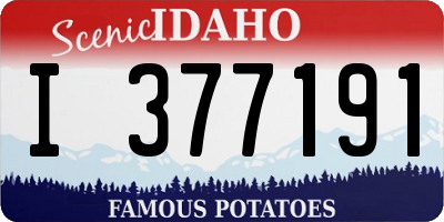 ID license plate I377191