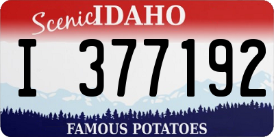 ID license plate I377192