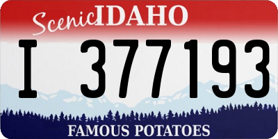 ID license plate I377193