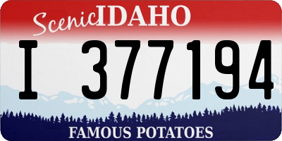 ID license plate I377194