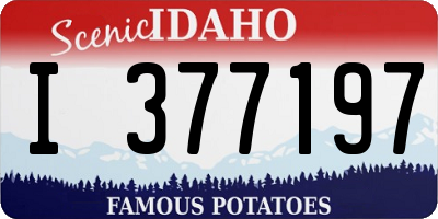 ID license plate I377197
