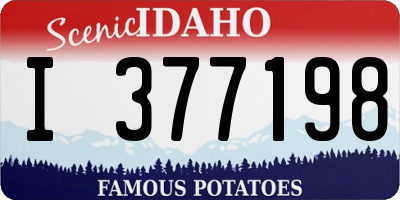 ID license plate I377198