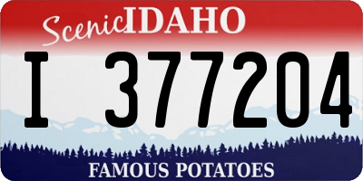 ID license plate I377204