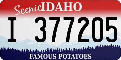 ID license plate I377205