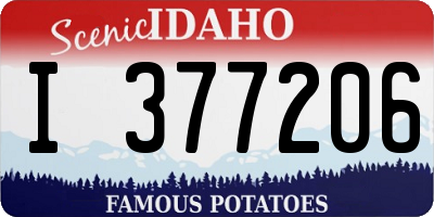 ID license plate I377206