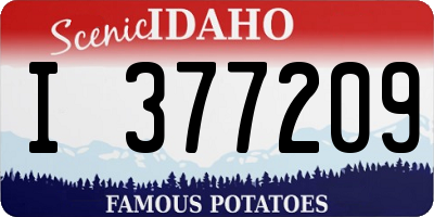 ID license plate I377209