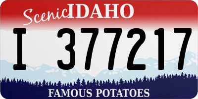 ID license plate I377217
