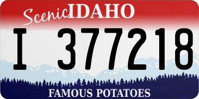 ID license plate I377218