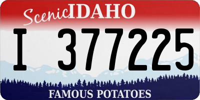 ID license plate I377225
