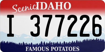 ID license plate I377226