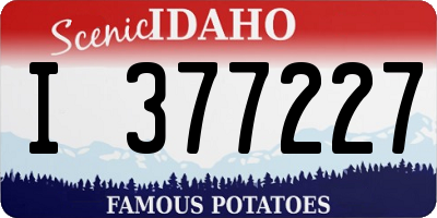 ID license plate I377227
