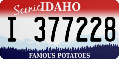 ID license plate I377228