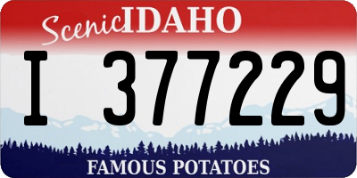 ID license plate I377229