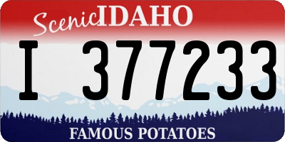 ID license plate I377233