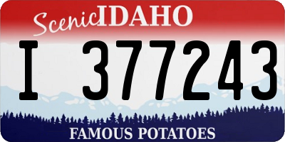 ID license plate I377243