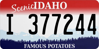 ID license plate I377244