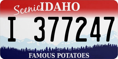 ID license plate I377247