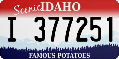 ID license plate I377251