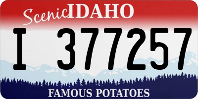 ID license plate I377257