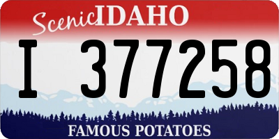 ID license plate I377258