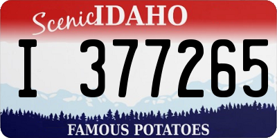 ID license plate I377265