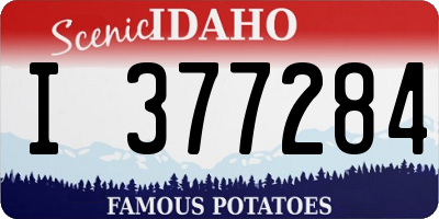 ID license plate I377284