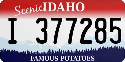 ID license plate I377285