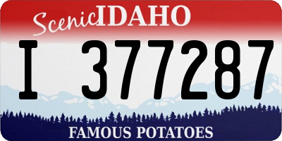 ID license plate I377287