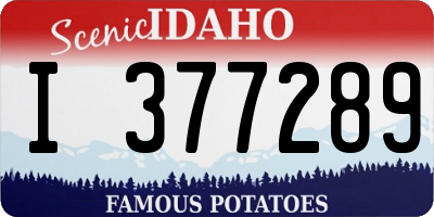 ID license plate I377289